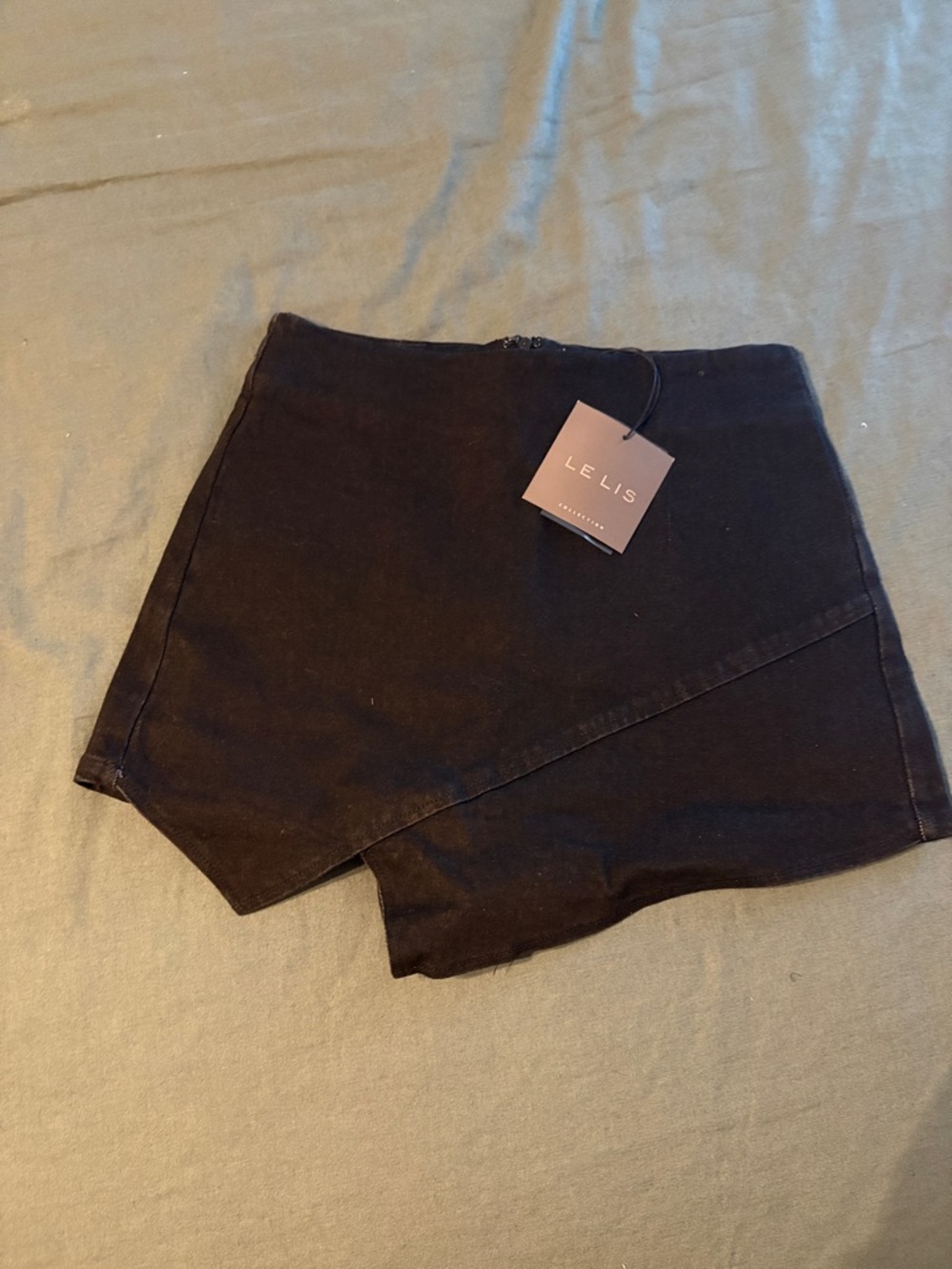 Le Lis Black Wrap-Front Skort